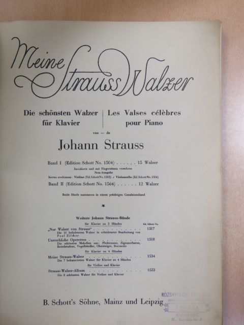 Johann Strauss - Meine Strauss Walzer I. [antikvár]