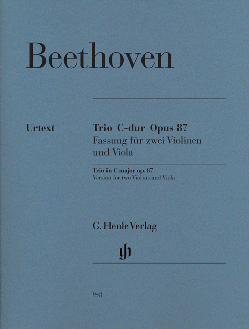 BEETHOVEN - TRIO C-DUR OP.87 FASSUNG FÜR ZWEI VIOLINEN UND VIOLA URTEXT (EGON VOSS)