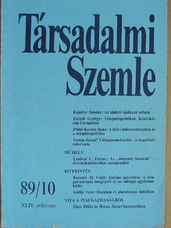 Ékes Ildikó - Társadalmi Szemle 1989. október [antikvár]