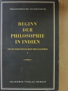 Walter Ruben - Beginn der Philosophie in Indien [antikvár]