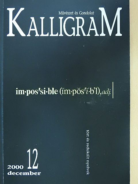 Farnbauer Gábor - Kalligram 2000. december (dedikált példány) [antikvár]