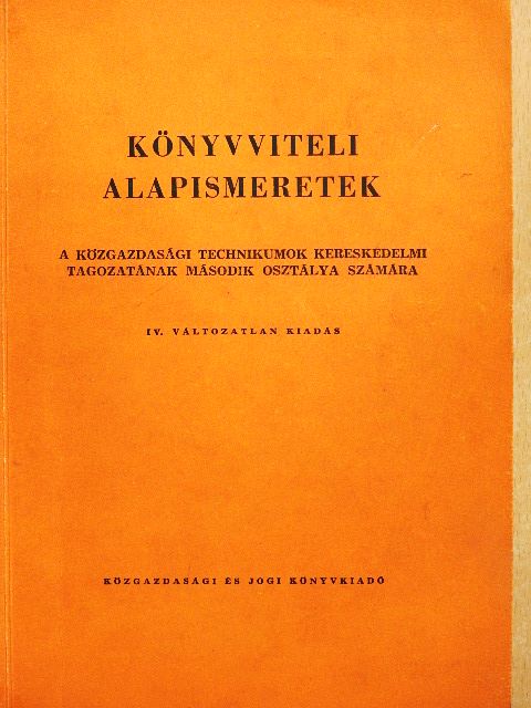 Dr. Varga János - Könyvviteli alapismeretek [antikvár]