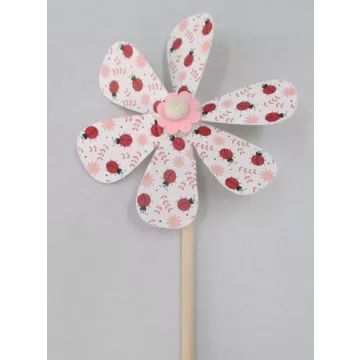 Katica mintás szélforgó fából - 48 cm