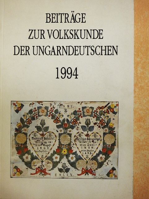 Ernő Eperjessy - Beiträge zur Volkskunde der Ungarndeutschen 1994 [antikvár]