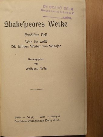 William Shakespeare - Shakespeares Werke 12-14. [antikvár]