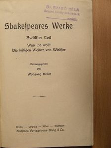 William Shakespeare - Shakespeares Werke 12-14. [antikvár]