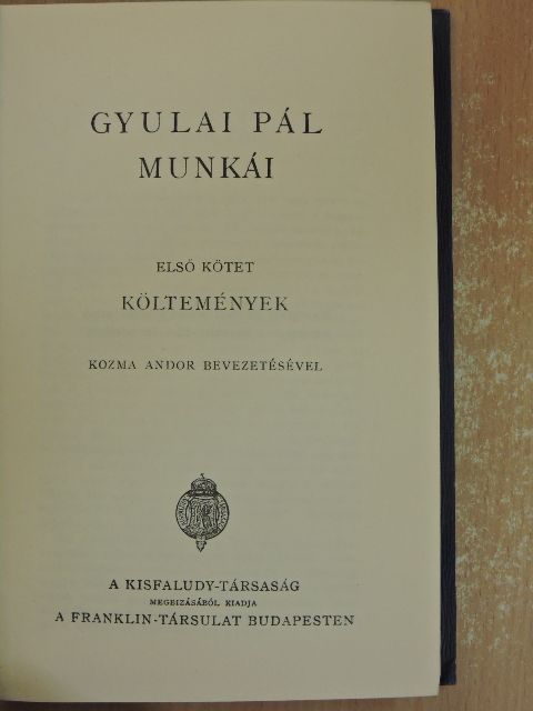 Gyulai Pál - Gyulai Pál munkái I. [antikvár]