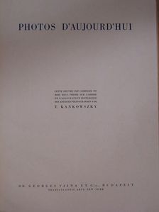 F. G. Haller - Photos d'aujourd'hui [antikvár]