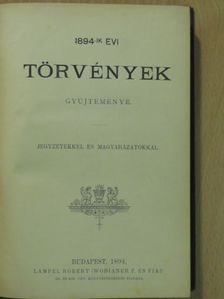 1894-ik évi törvények gyüjteménye [antikvár]