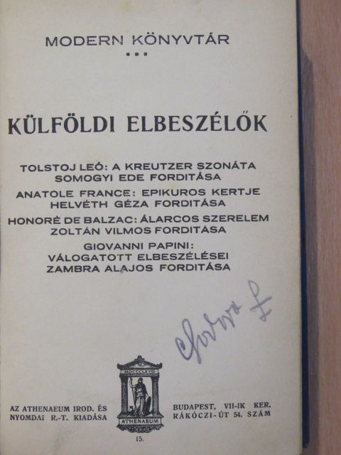 Anatole France - Külföldi elbeszélők IV. [antikvár]