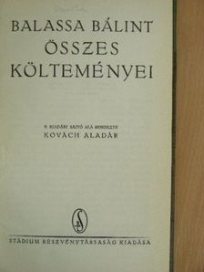 Balassa Bálint - Balassa Bálint összes költeményei [antikvár]