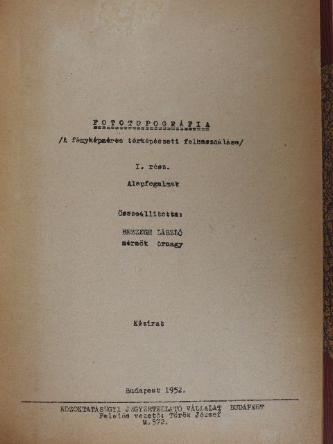 Bezzegh László - Fototopográfia I-III./1-4. [antikvár]