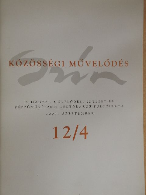 A. Gergely András - Szín - Közösségi művelődés 2007. szeptember [antikvár]