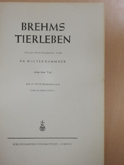 Alfred Brehm - Brehms Tierleben  III. (töredék) [antikvár]