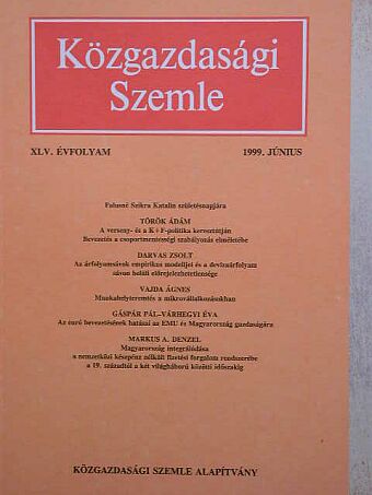 Darvas Zsolt - Közgazdasági Szemle 1999. június [antikvár]