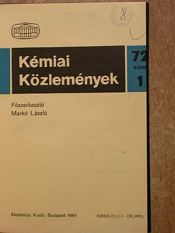 Fejes Pál - Kémiai Közlemények 1991. 72. kötet 1-2. szám [antikvár]