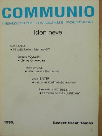Grégoire Rouiller - Communio 1993. Becket Szent Tamás [antikvár]