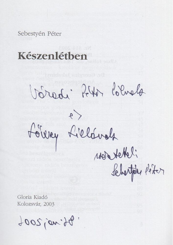 Sebestyén Péter - Készenlétben (dedikált) [antikvár]
