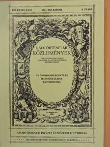 Czigány István - Hadtörténelmi Közlemények 2007. december [antikvár]