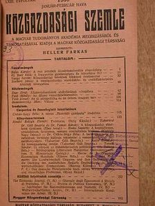 Közgazdasági Szemle 1939. (nem teljes évfolyam) [antikvár]