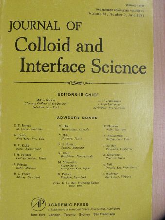 Donald S. Berns - Journal of Colloid and Interface Science, June 1981 [antikvár]