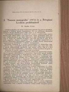 Dr. Bartha Ferenc - A "Pannon monográfia" (1971) és a Rétegtani Lexikon problémáiról [antikvár]