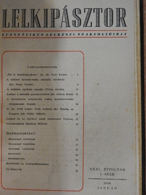 Bodrog Miklós - Lelkipásztor 1956. január-október [antikvár]