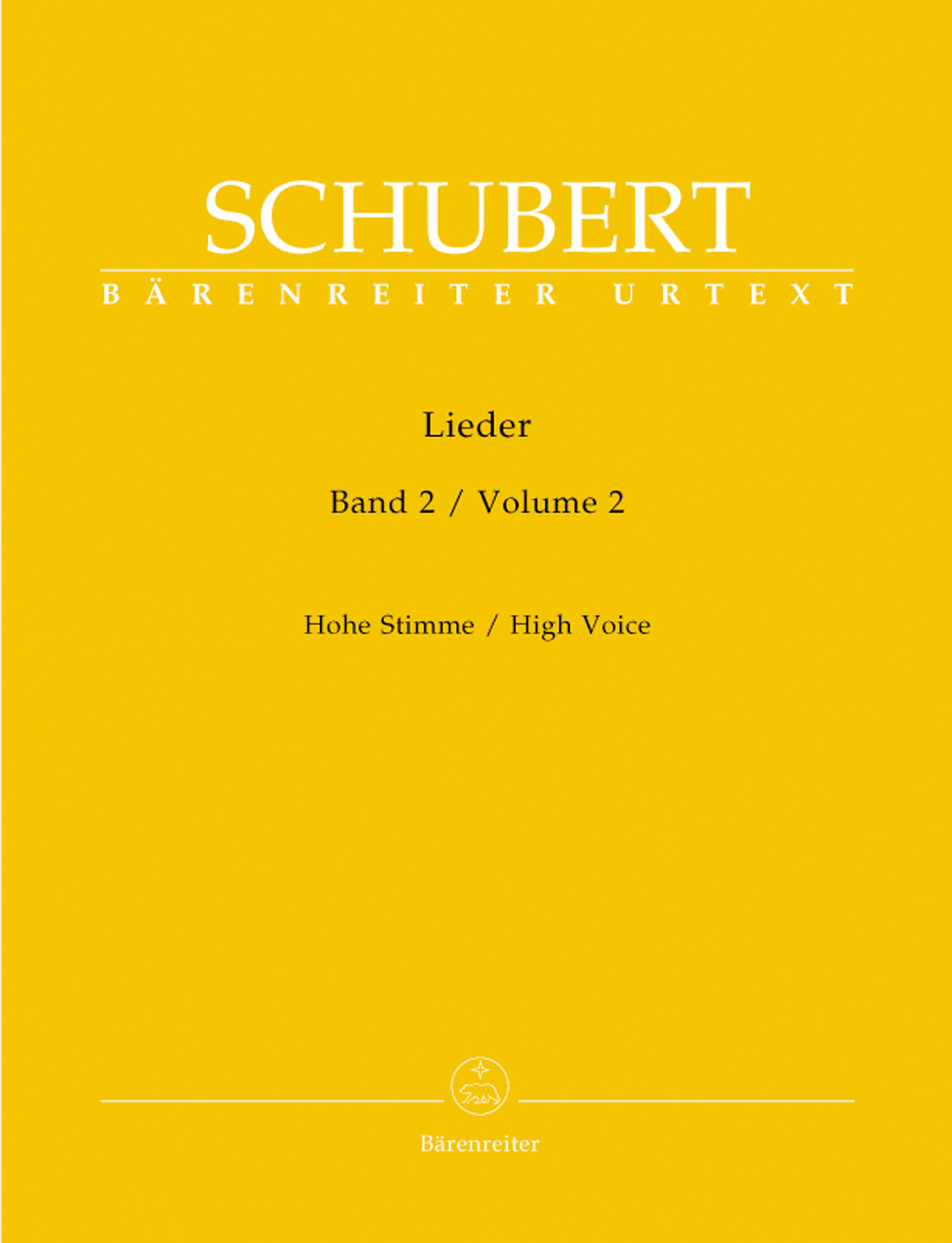 Franz Schubert - LIEDER BAND 2 FÜR HOHE STIMME UND KLAVIER URTEXT (WALTHER DÜRR)