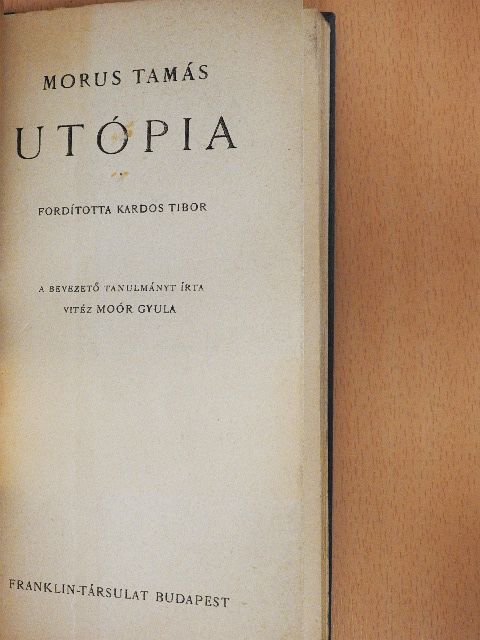 Morus Tamás - Utópia [antikvár]