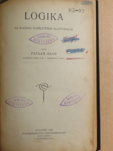 Pauler Ákos - Logika [antikvár]
