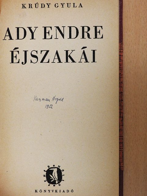 Krúdy Gyula - Ady Endre éjszakái [antikvár]