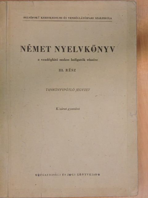 Dr. Vargha Béla - Német nyelvkönyv III. [antikvár]