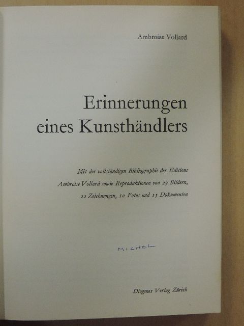 Ambroise Vollard - Erinnerungen eines Kunsthändlers [antikvár]