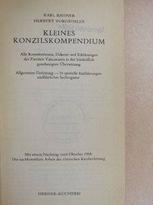 Herbert Vorgrimler - Kleines Konzilskompendium [antikvár]