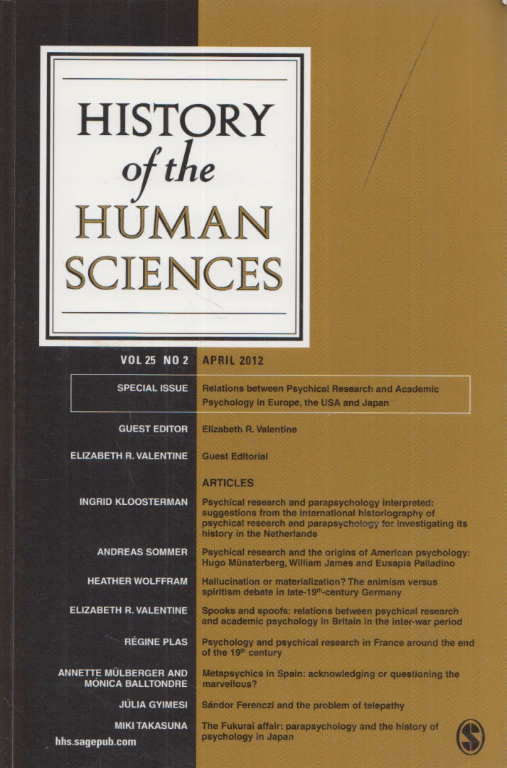 James Good - History of the Human Sciences 2012/April [antikvár]