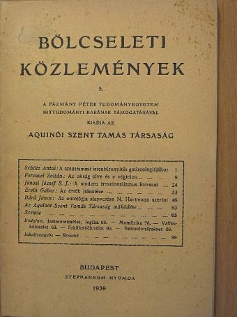 Bárd János - Bölcseleti Közlemények 5. [antikvár]