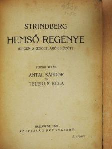 Strindberg - Hemső regénye [antikvár]