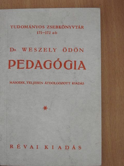Dr. Weszely Ödön - Pedagógia [antikvár]