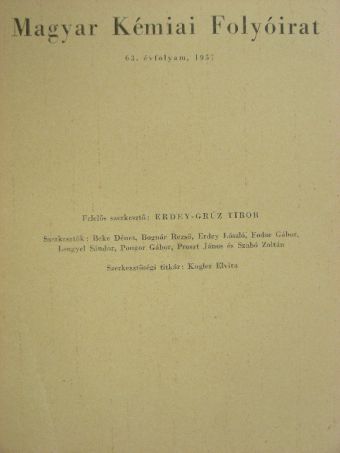 Braun Tibor - Magyar Kémiai Folyóirat 1957. január-december [antikvár]