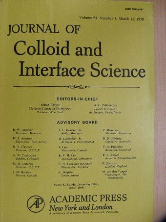 H. A. Resing - Journal of Colloid and Interface Science, March 15, 1978 [antikvár]