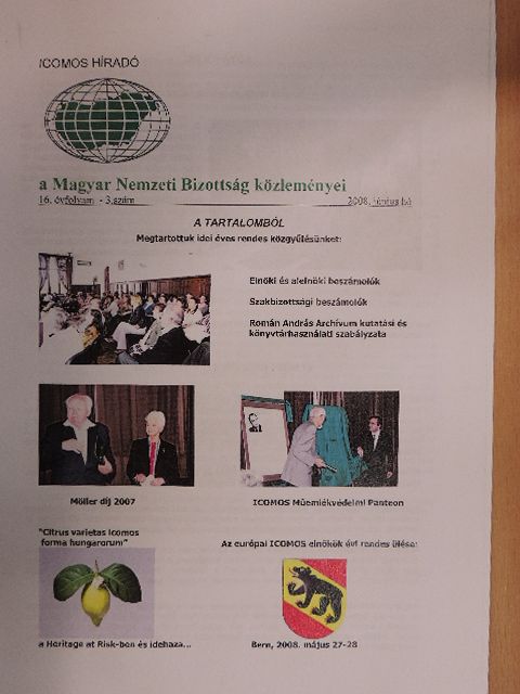 Ágostházi László - ICOMOS Híradó 2008. június [antikvár]