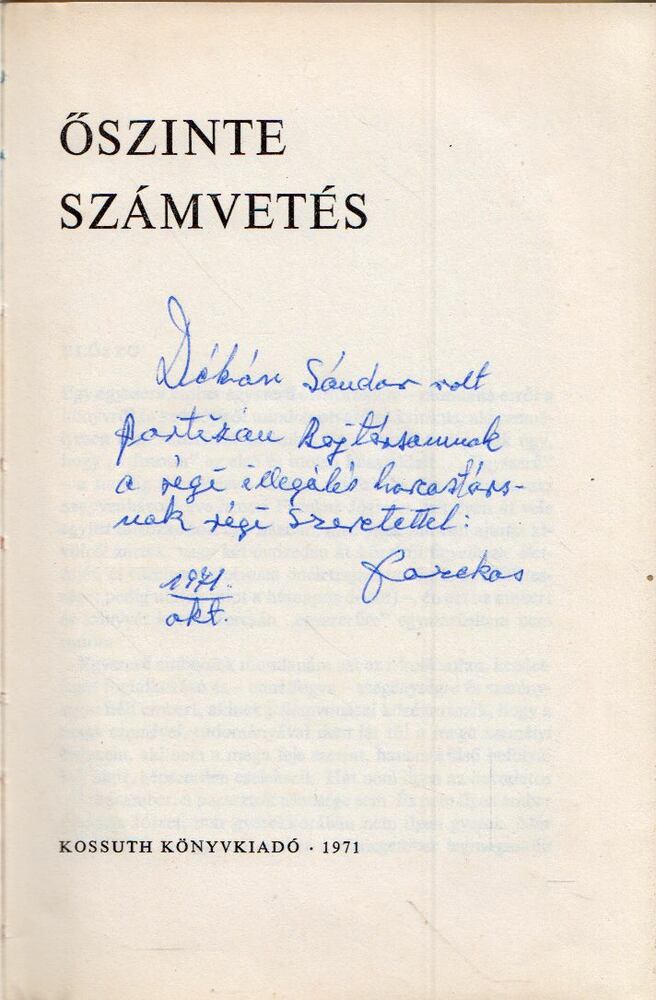 Fazekas József - Őszinte számvetés (dedikált) [antikvár]
