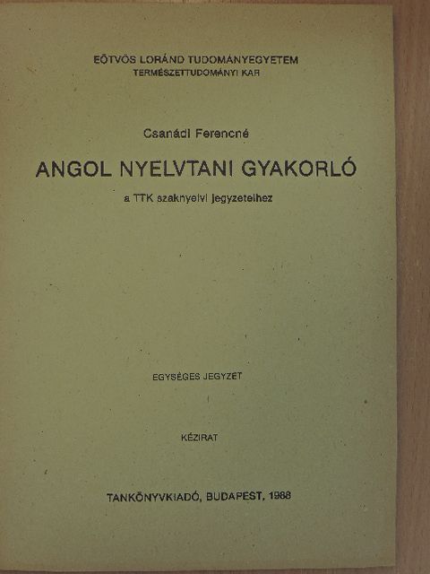 Csanádi Ferencné - Angol nyelvtani gyakorló [antikvár]