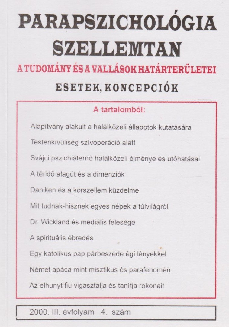 Dr. Liptay András - Parapszichológia-Szellemtan 2000/4 [antikvár]