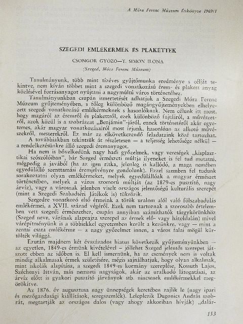 Csongor Győző - Szegedi emlékérmek és plakettek [antikvár]