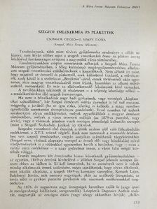 Csongor Győző - Szegedi emlékérmek és plakettek [antikvár]