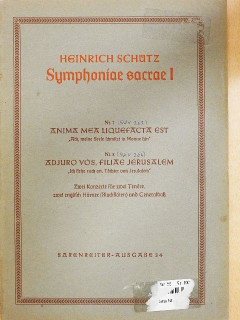 Heinrich Schütz - Symphoniae Sacrae I. [antikvár]