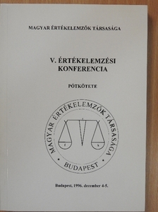 V. Értékelemzési Konferencia pótkötete [antikvár]