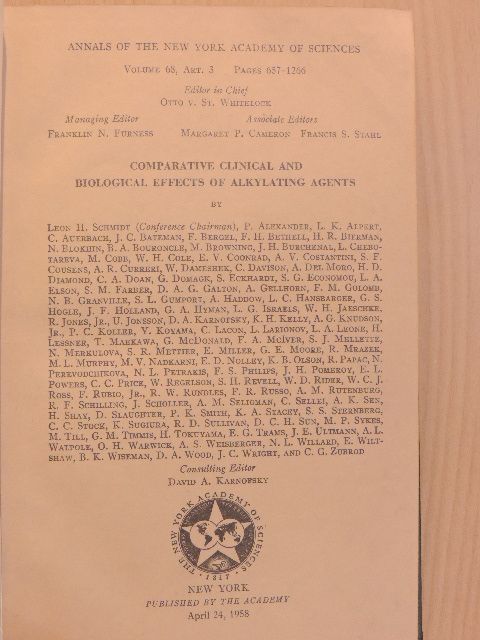 C. Sellei - Annals of the New York Academy of Sciences 1958/3. [antikvár]