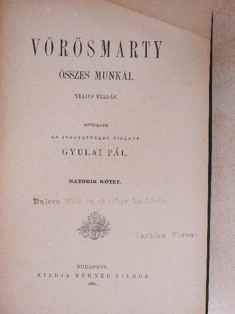 Vörösmarty Mihály - Vörösmarty összes munkái VI. [antikvár]